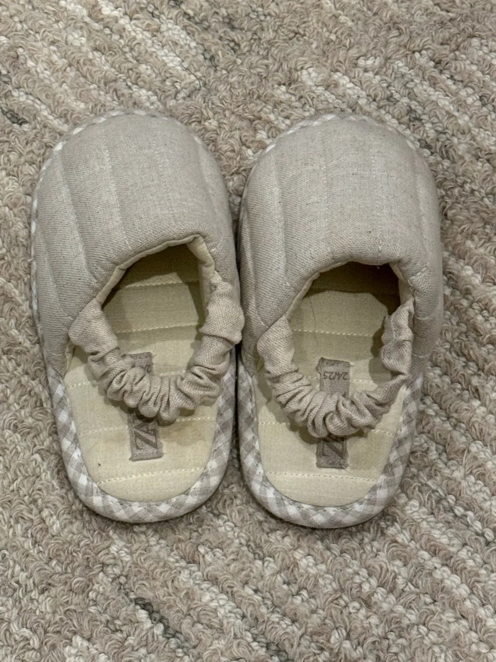 Zara Beige Toddler Slip-On Shoes with Elastic Heel